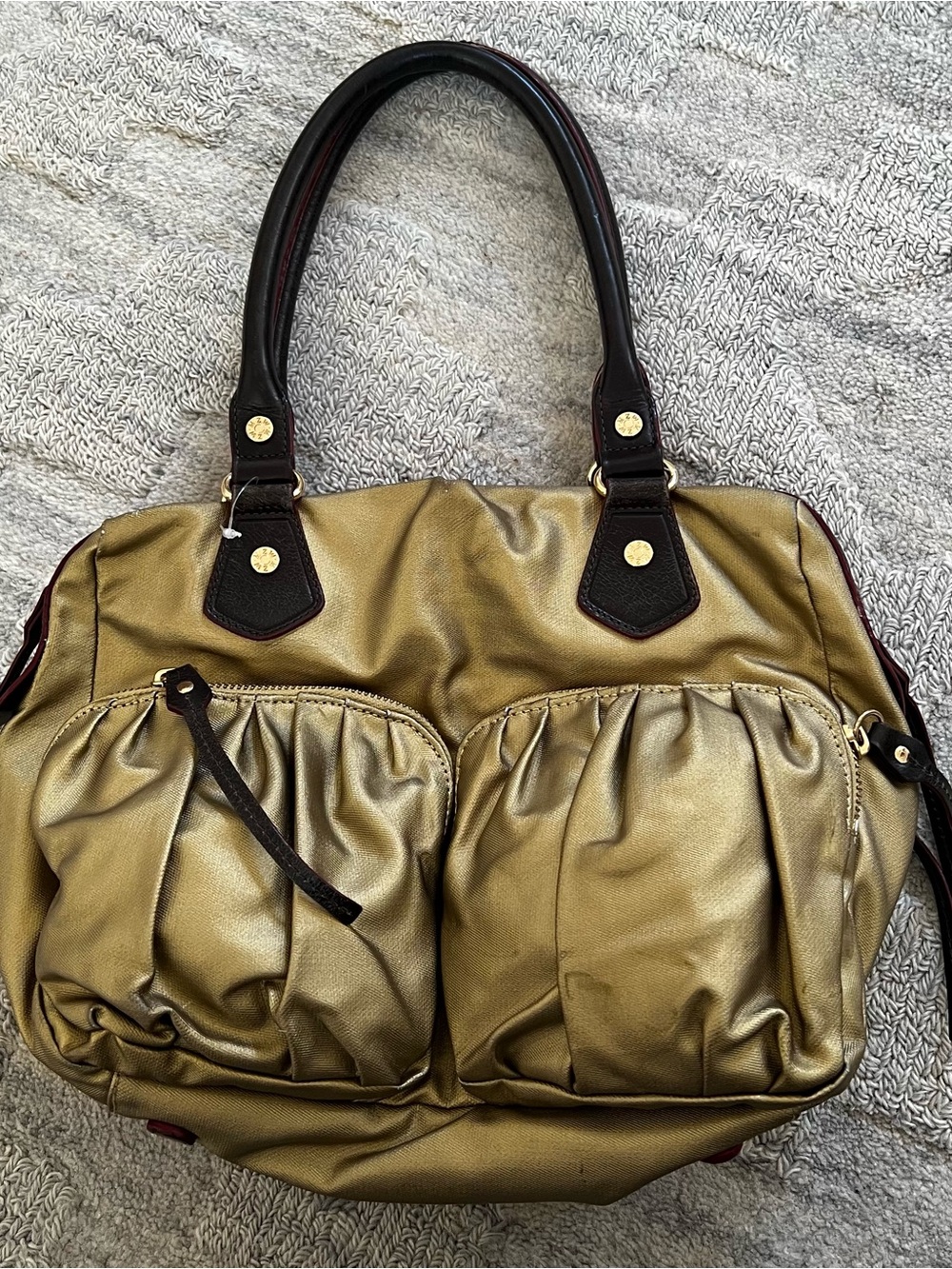 MZ Wallace Hayley Gold Nylon Shoulder Bag